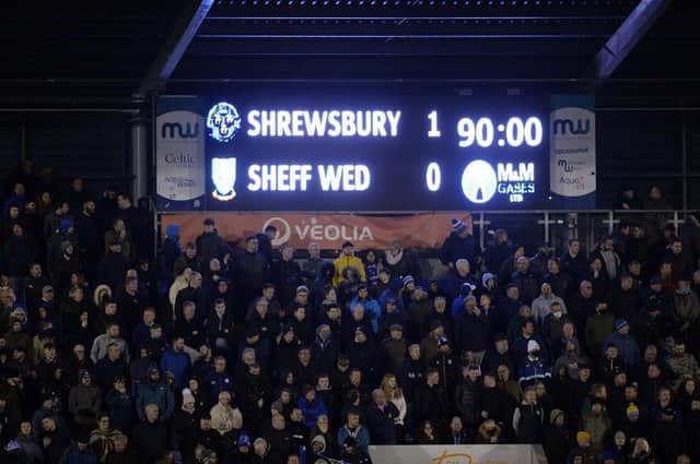 One man was arrested after Sheffield Wednesday and Shrewsbury Town fans clashed on Sunday.