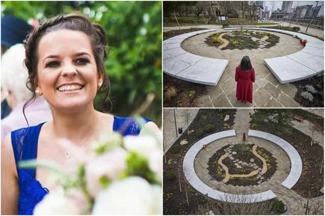 The name of Kelly Brewster, 32, has been enshrined on the Glade of Light alongside the 21 other victims of the Manchester Arena attack.