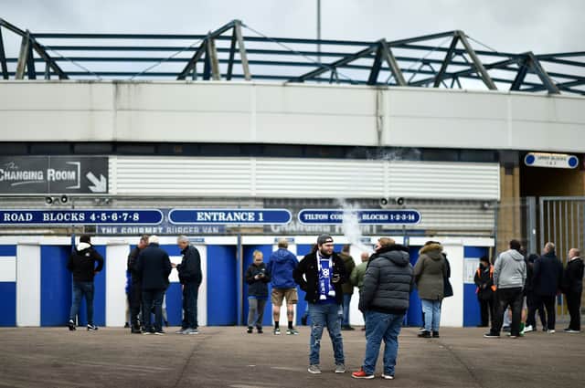Birmingham City fans arrive at the stadium prior to the Sky Bet Championship match between Birmingham City and Reading at St Andrew's Trillion Trophy Stadium