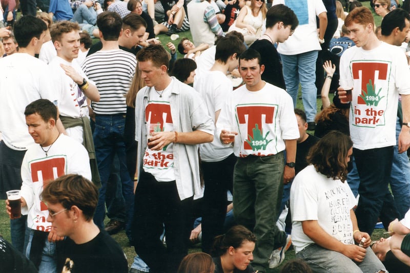 Music and beer lovers from Glasgow thoroughly enjoyed the first ever ‘T in the Park’ festival at Strathclyde Country Park, Motherwell, August 1994