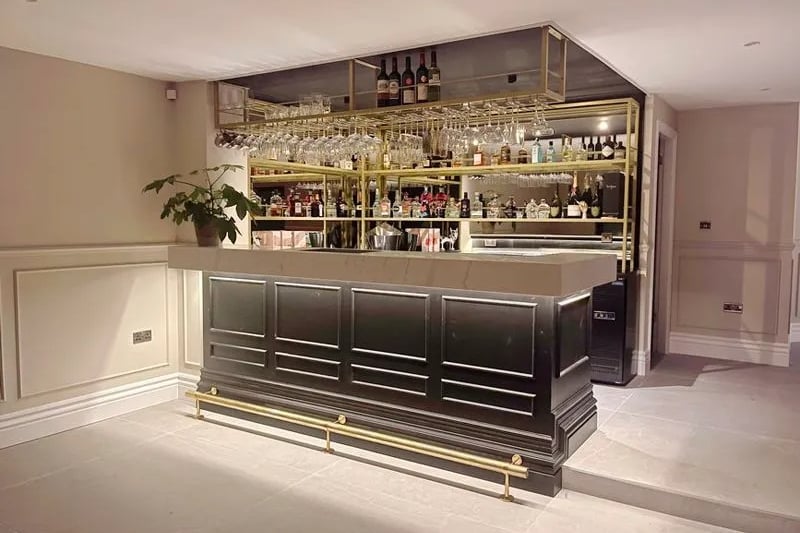 The professional cocktail bar in the basement.