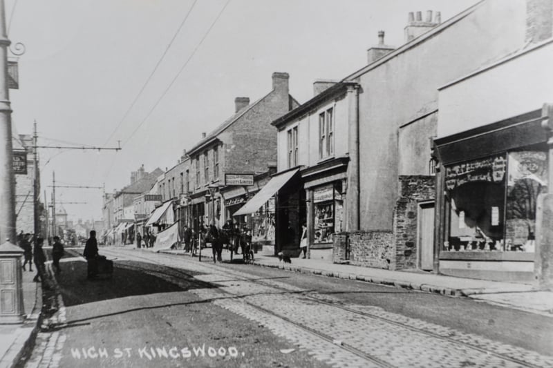 A single tram tack lines High Street in Kingswood - the first electric tram route in the UK was from Old Market to Kingswood, launched in 1895.