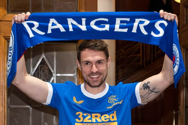 Aaron Ramsay is unveiled at Ibrox