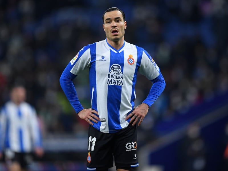 Espanyol striker Raul de Tomas is an option for Arsenal at the end of the season, with the Gunners expected to make a move. (Sport) (Photo by Alex Caparros/Getty Images)