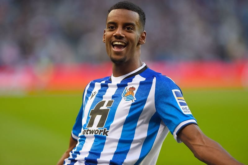 Real Sociedad striker Alexander Isak has been identified by Manchester United as a potential replacement for Cristiano Ronaldo this summer. Arsenal are also keen. (Mirror) (Photo by ANDER GILLENEA/AFP via Getty Images)