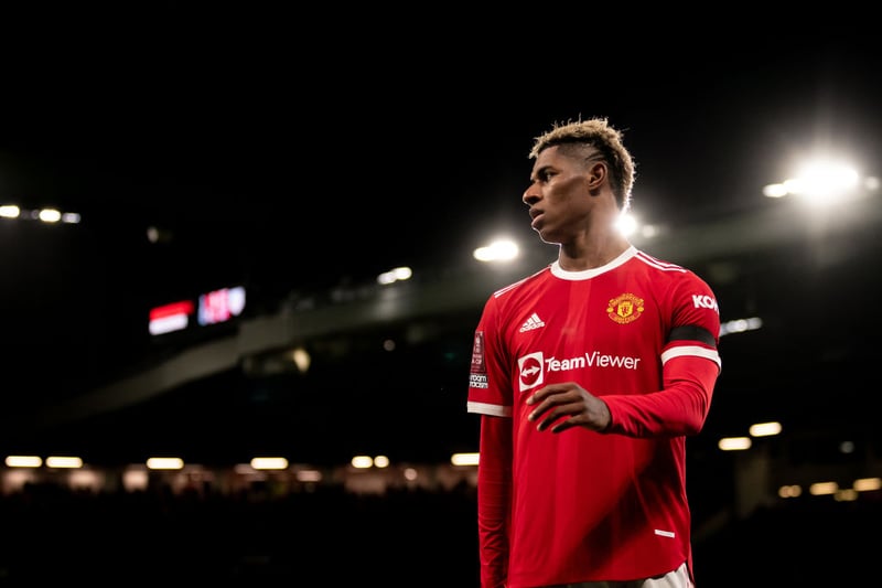 With 103 goals in 325 matches, a 28-year-old Rashford is well on his way to establishing himself as a United legend in 2026. (Photo by Ash Donelon/Manchester United via Getty Images)