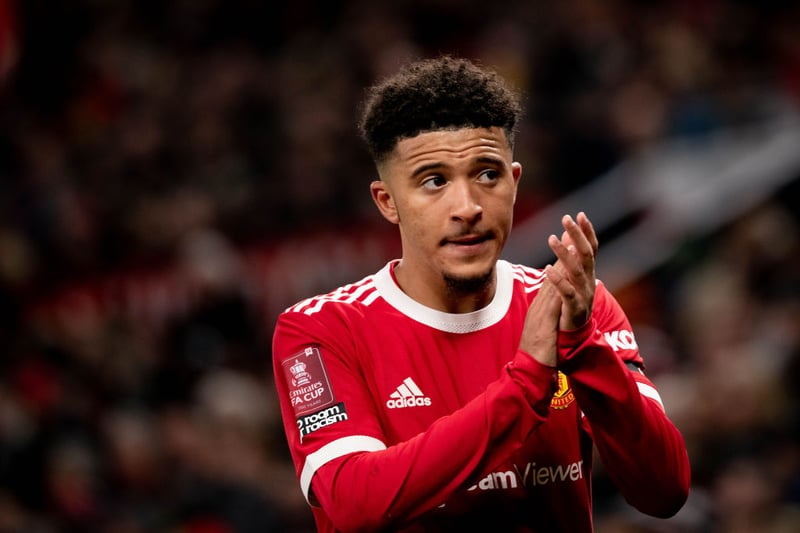 Sancho never really establishes himself as anything other than a squad player at Old Trafford, and perhaps the most telling sign of his stagnation is the fact that he never earns another England cap after 2021. (Photo by Ash Donelon/Manchester United via Getty Images)