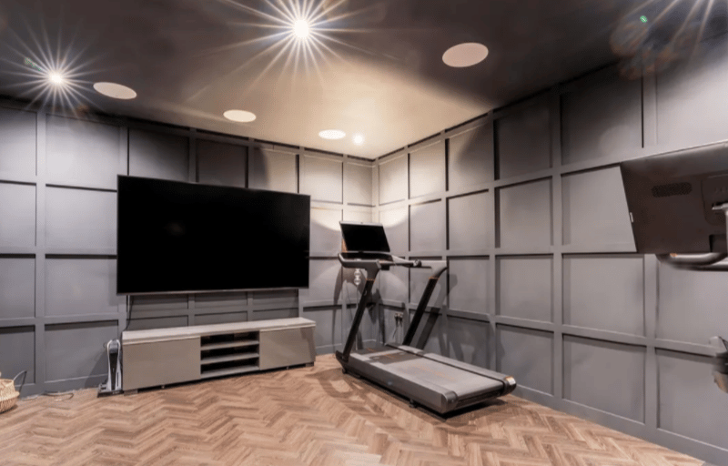 You no longer need to leave the comfort of your own home to go to the gym...and check out that TV space.