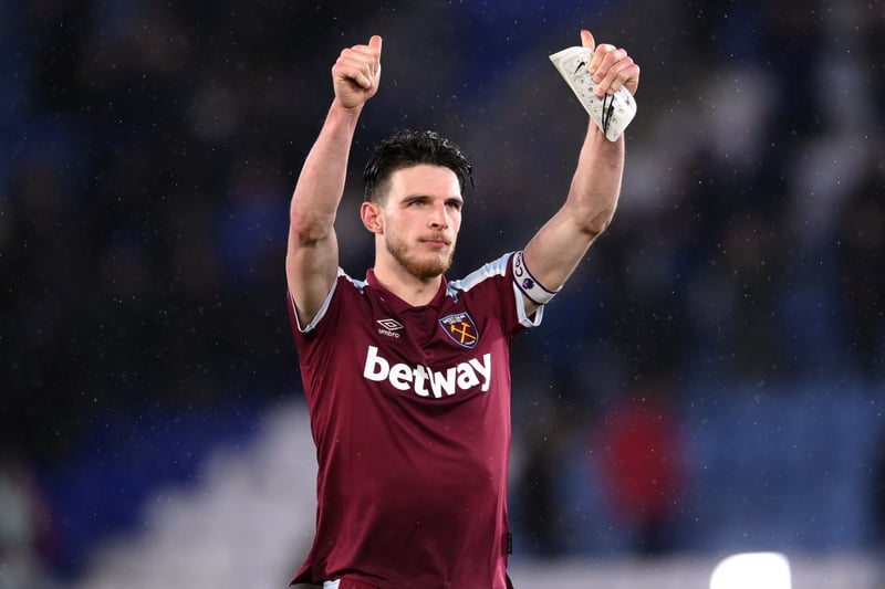 Hammers skipper Declan Rice is their most valuable player by some way at £67.5m