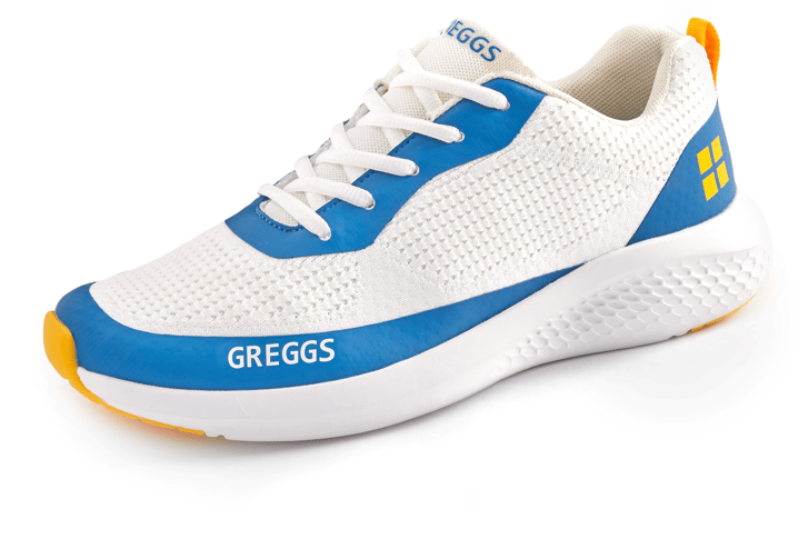 “Combining sport with style, these Greggs trainers will have you ‘running’ for your nearest Primark.”