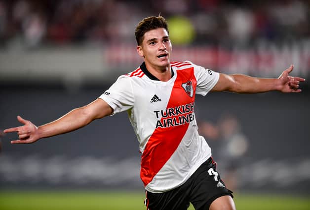 Julian Alvarez netted a hat-trick this week for River Plate. Credit: Getty.