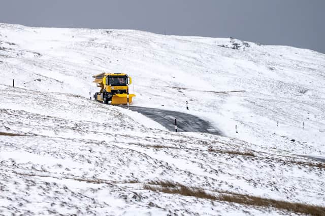 Snow plough on Buttertubs Pass on Saturday February 19