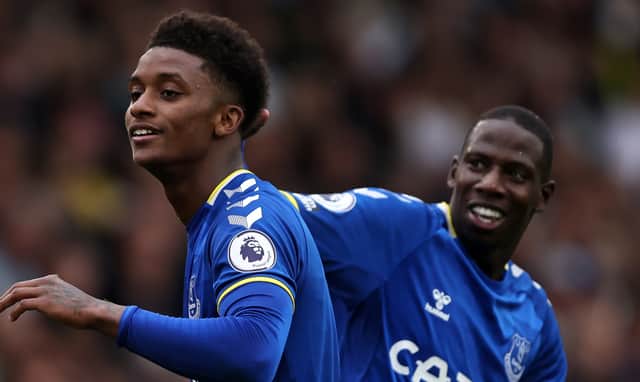 Everton duo Demarai Gray and Abdoulaye Doucoure have been out injured. Picture: Marc Atkins/Getty Images