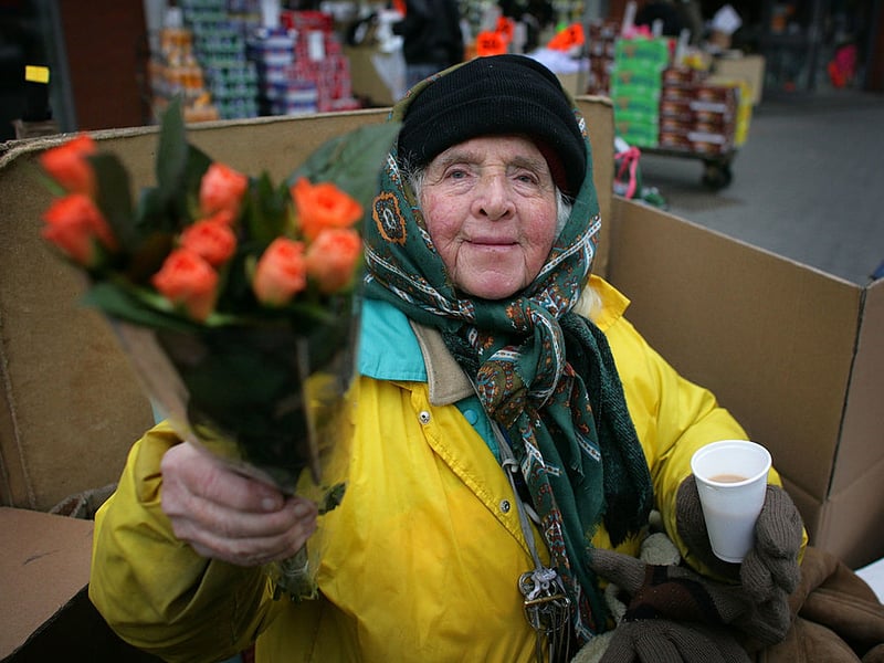 Rag market stalwart and flower seller Kate Kelly, who has been selling flowers at Birmingham Bull Ring Market for 47 years, waits for customers on February 29, 2008. The Bull Ring Market has been voted the best market in England by the National Association of Best Market Authorities. Judges praised it’s friendliness and value for money
