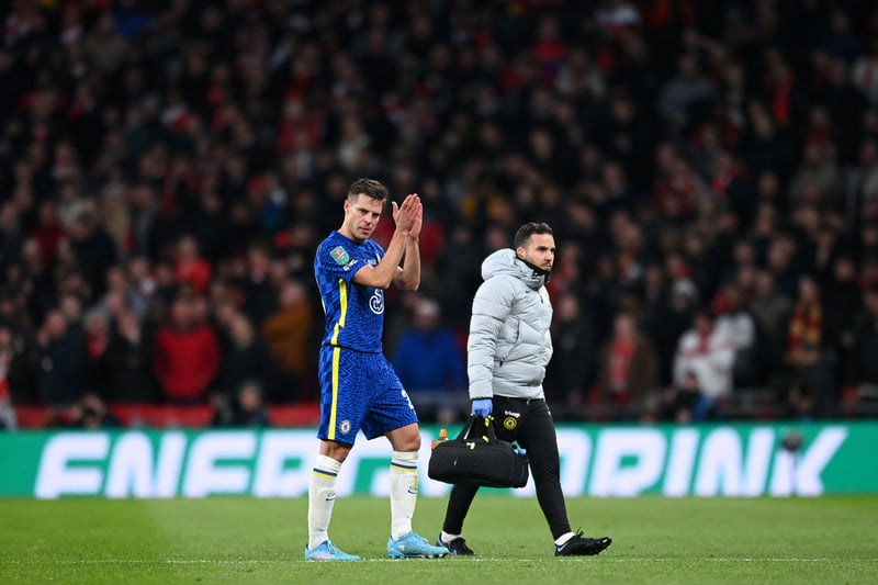 Cesar Azpilicueta was subbed off in the second half with an injury. 