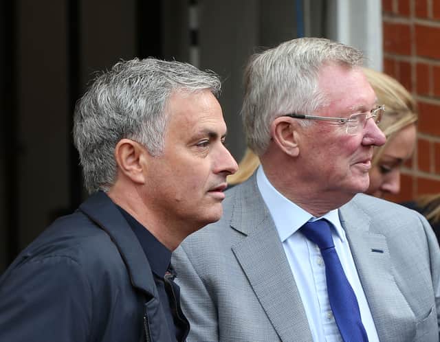Jose Mourinho and Sir Alex Ferguson. Credit: Getty.