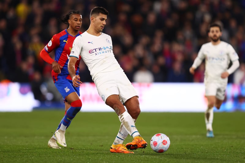 Played slightly further forward than usual, so deep did Palace sit. The midfielder kept the ball ticking over and rarely misplaced a pass. But Rodri did lose his cool on a few occasions in the latter stages.