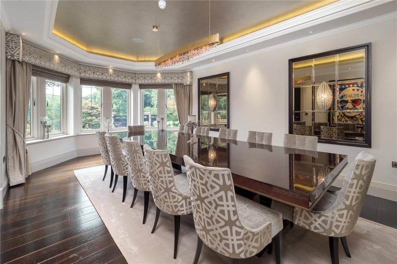 Formal dining room with stacks of space for guests