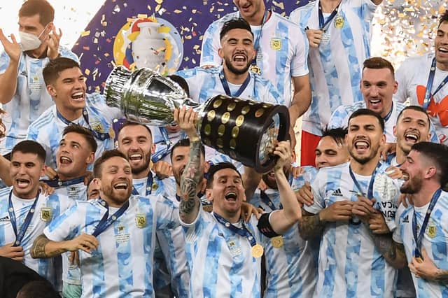 Can Argentina retain their trophy? (Photo by CARL DE SOUZA/AFP via Getty Images)