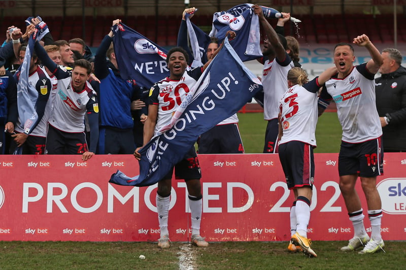 Bolton Wanderers were promoted from League Two with 79 points, the second lowest tally to be promoted. They pipped eventual play-off winners Morecambe by a point.