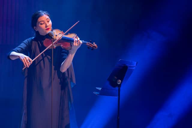 Leader of London Contemporary Orchestra Galya Bisengalieva performs at Southbank’s Royal Festival Hall