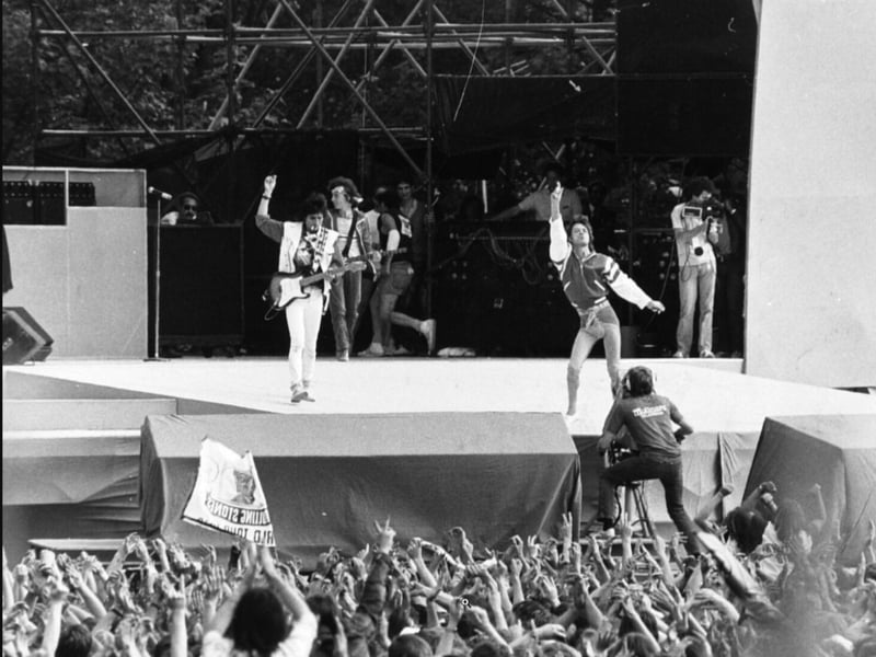 More than 120,000 fans were at Roundhay Park on a summer day in July 1982 for the final concert of the 32-date tour. It was not the first time the Rolling Stones had played in the city; they played at the University of Leeds’ Refectory in March 1971. 