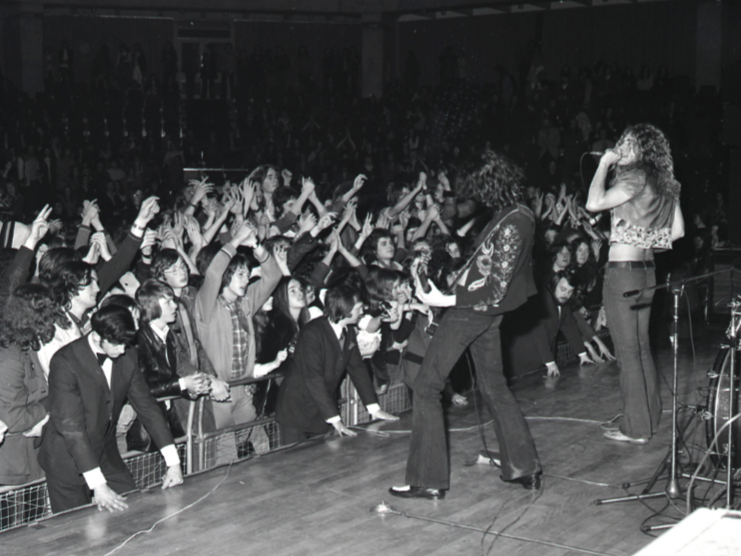 Led Zepplin perform at Preston’s Guild Hall on January 30, 1973. 