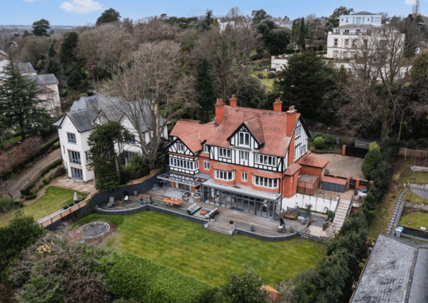 This aerial view shows off the wonderful south facing garden