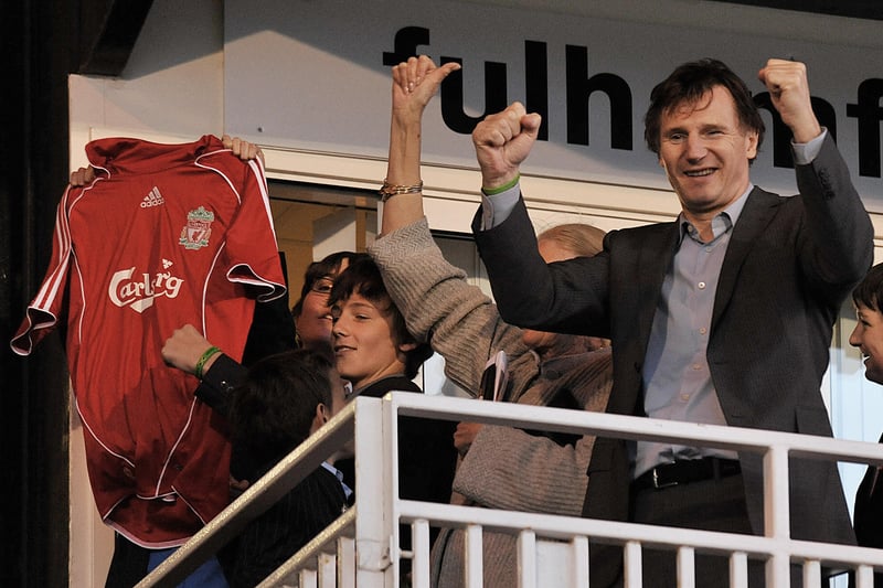 The Taken actor has been known to make several appearances at Anfield, often bringing his sons along too.  
