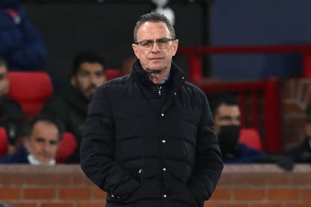 Ralf Rangnick will be without six first-team players for Thursday’s game, while another is a doubt. Credit: Getty.
