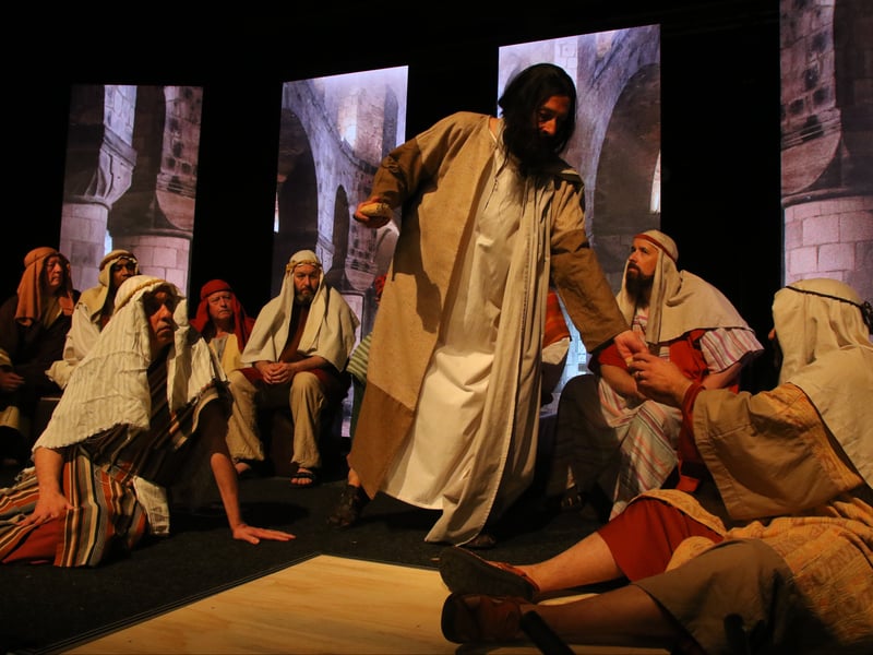 The Last Days depicts the Easter story in 11 dramatic scenes covering Jesus’ entry to Jerusalem, his arrest, betrayal and torture and his rising from the dead