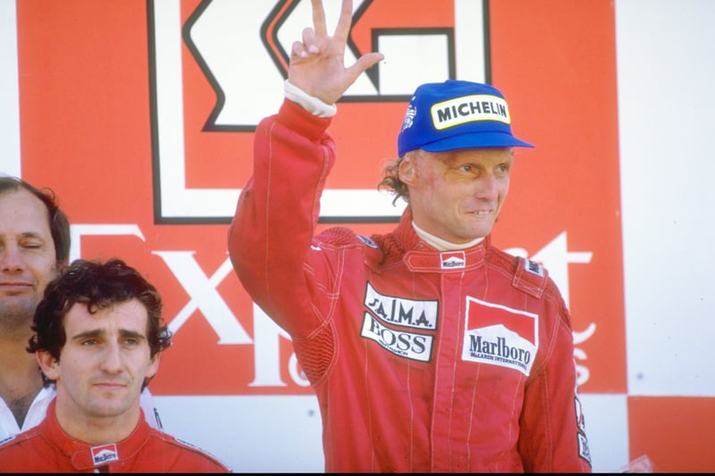 In 1976, while close to securing his second World Championship title in F1, Lauda hit a bump in the road and his car burst into flames, skidded back out onto the track and was broadsided by another car. Lauda got torched inside his Ferrari and most of his face was incinerated. He bled internally and lapsed into a coma. Only 43 days later, he was behind the wheel at the Italian GP. He went onto win two more championship titles before retiring.
