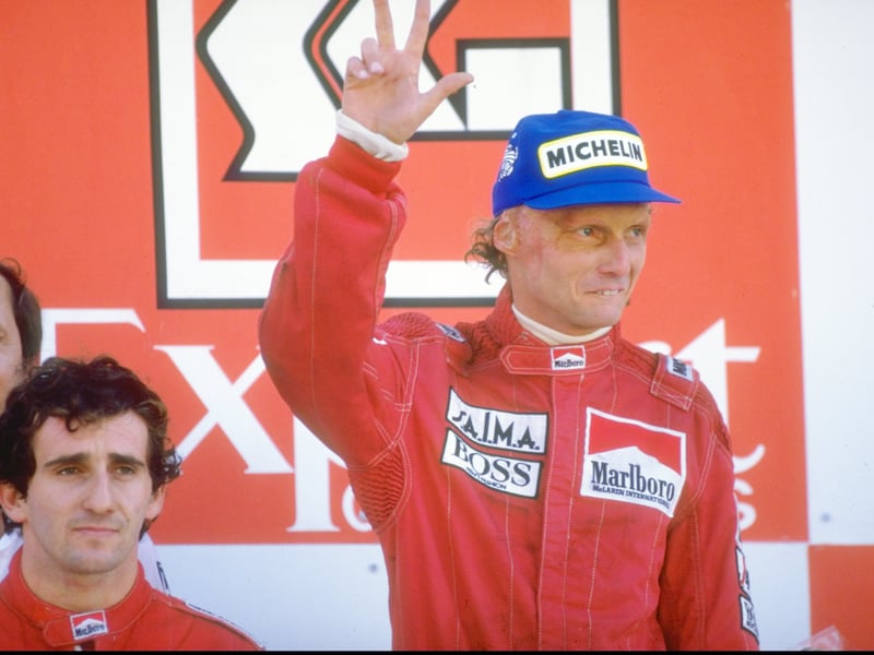 In 1976, while close to securing his second World Championship title in F1, Lauda hit a bump in the road and his car burst into flames, skidded back out onto the track and was broadsided by another car. Lauda got torched inside his Ferrari and most of his face was incinerated. He bled internally and lapsed into a coma. Only 43 days later, he was behind the wheel at the Italian GP. He went onto win two more championship titles before retiring.