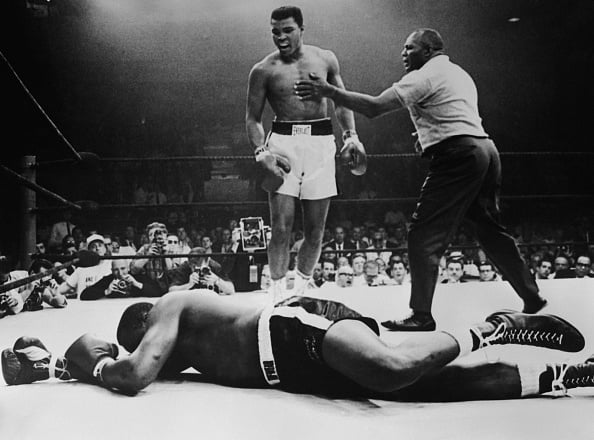 In 1967, the boxing champion refused to be inducted into the US Army and was stripped of his heavyweight title and banned from baxing for three years. After Ali cleared his name in court he returned to boxing, losing “The Fight of the Century” against Joe Frazier in 1970, but later beating him in a rematch followed by another victory over George Foreman in the same year. He kept fighting until 1981.
