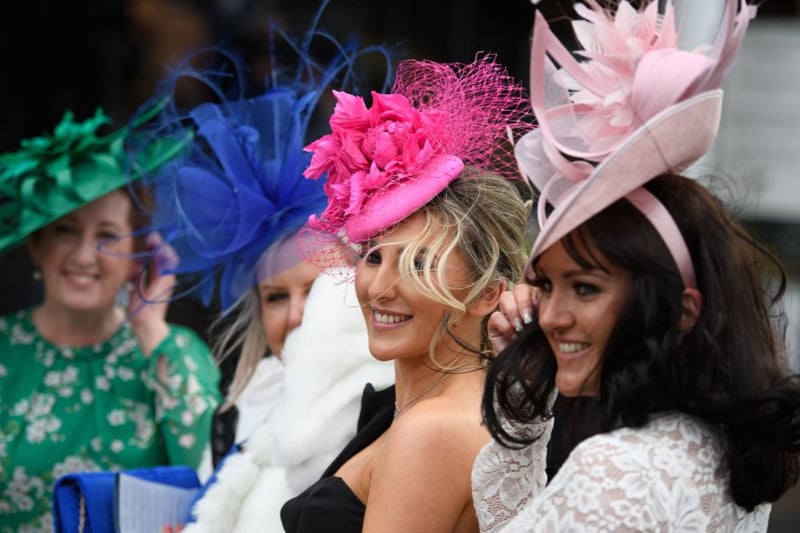 There were colourful hats and fascinators galore at the first day of the Grand National.