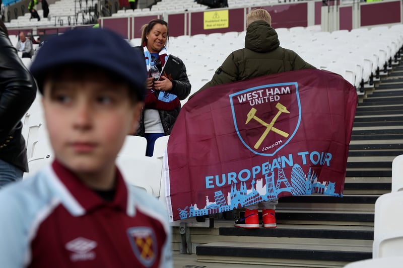Some fans arrived with their flags as the Hammers turned out In their numbers 