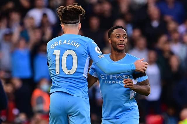 Pep Guardiola could drop Raheem Sterling for Sunday’s game against Liverpool. Credit: Getty.