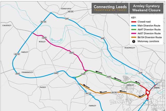 Leeds City Council diversion routes.