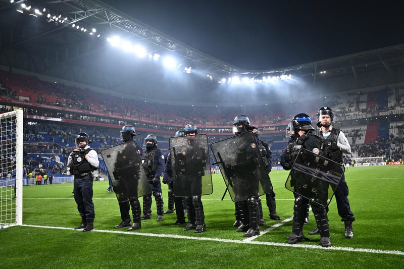 Officers had to face Lyon supporters after the game as they threatened 