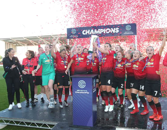 Manchester United won the Women’s Championship three years ago today. Credit: Getty.