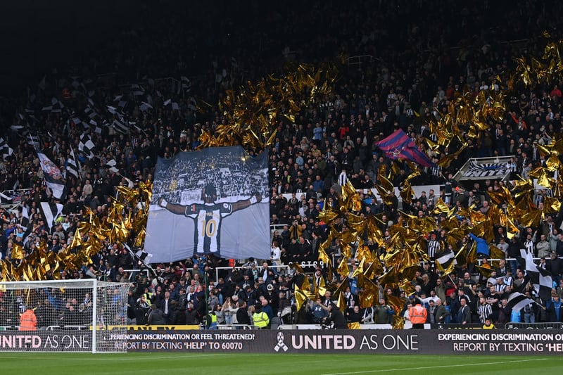The Gallowgate End paid tribute to Magpies winger Allan Saint-Maximin before last season’s narrow home win against Crystal Palace.