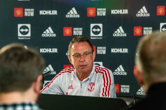 Ralf Rangnick delivered a team news update on Friday. Credit: Getty.