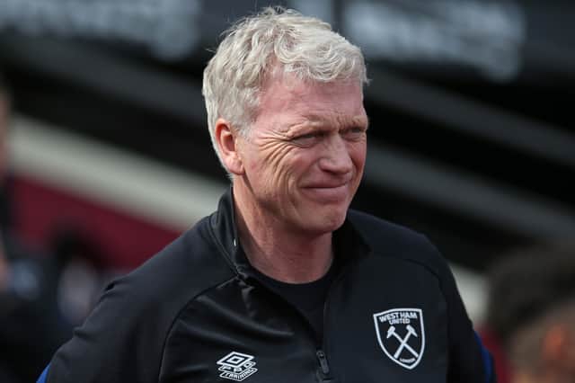 David Moyes, Manager of West Ham United looks on prior to the Premier League match (Photo by Steve Bardens/Getty Images)