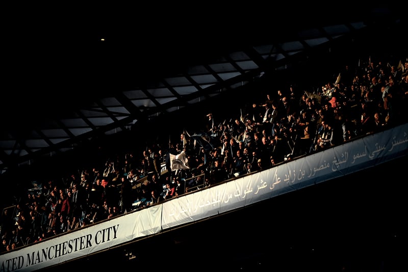 Fans in the upper echelons of the Etihad