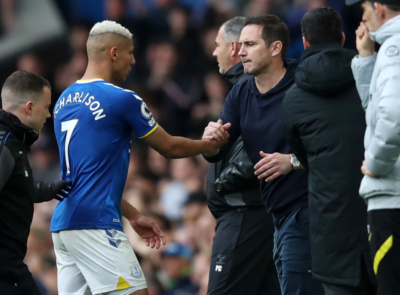 The striker came off in the 80th minute against Chelsea, having received treatment from the physio. However, Lampard did not mention the Brazilian may have a serious injury after the game. Plus the fact Richarlison jumped on Yerry  Mina’s back celebrating at full-time bodes well. 