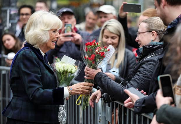 Camilla, Duchess of Cornwall, meets with well wishers before leaving the photography exhibition ‘I Am’, 
