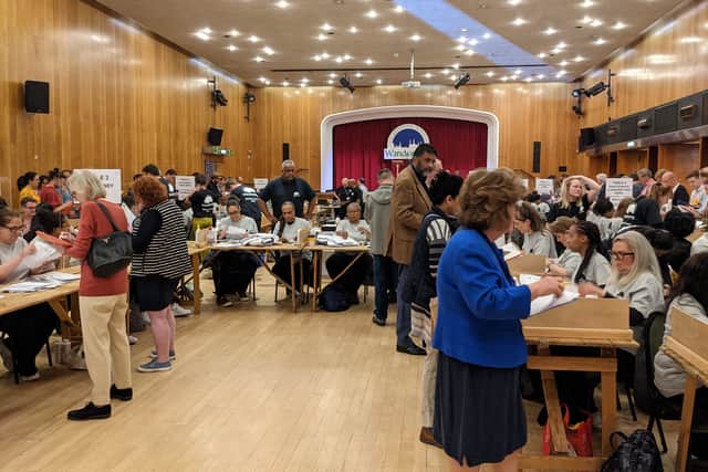Counting is underway at the Wandsworth civic centre