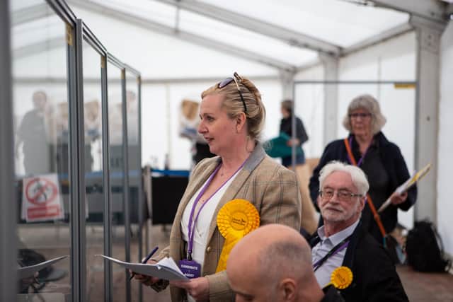 Amanda Parsons-Hulse Lib Dem Warley at Calderdale Council Election count 2022
