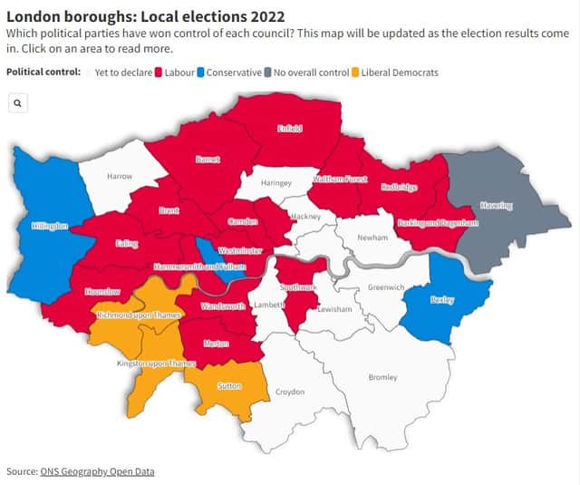 Latest London elections map.