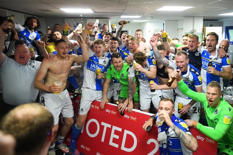 Celebrations took to the dressing room after making their way off the pitch.